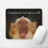 Kitty Cat Mouth Wide Open Mouse Eater Mousepad (Mit Mouse)