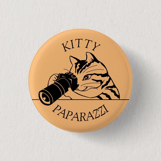 Kitty Cat Paparazzi - Fotograf Button (Vorderseite)