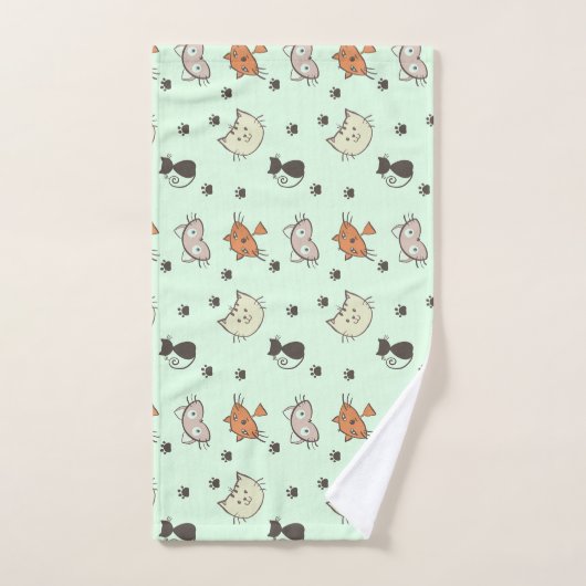 Kitty Cat Pattern Badhandtuch Set (Handtuch)