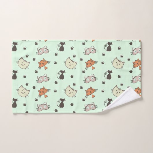 Kitty Cat Pattern Badhandtuch Set (Handtuch)