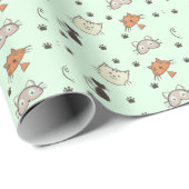 Kitty Cat Pattern Geschenkpapier (Rolleneckpunkt)