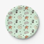 Kitty Cat Pattern Pappteller (Vorderseite)