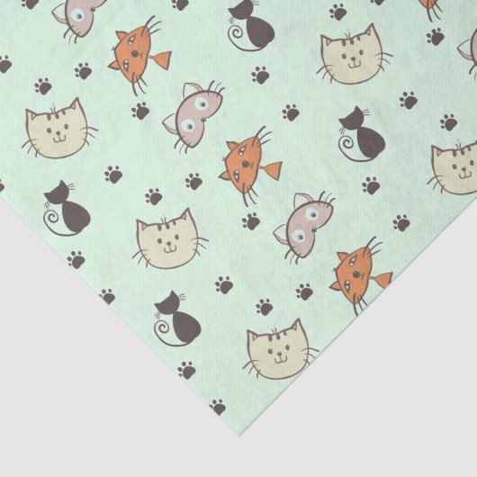 Kitty Cat Pattern Seidenpapier (Ausschnitt)