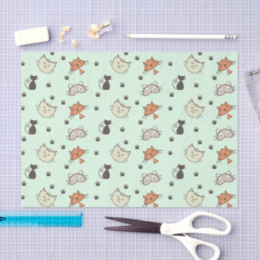 Kitty Cat Pattern Seidenpapier (Handwerk)