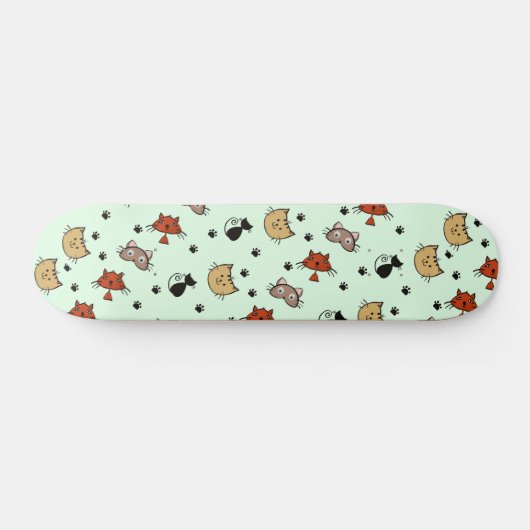 Kitty Cat Pattern Skateboard (Horizontal)
