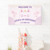 Kitty Cat Pink Birthday Banner (Insitu)