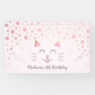 Kitty Cat Pink Geburtstag Banner