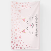Kitty Cat Pink Geburtstag Banner (Vertikal)