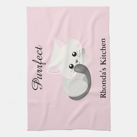 Kitty Cat Pink Küchentuch (Vertikal)