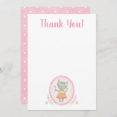Kitty Cat Pink Niedlich Dankeschön Karte (Vorne/Hinten)