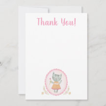 Kitty Cat Pink Niedlich Dankeschön Karte