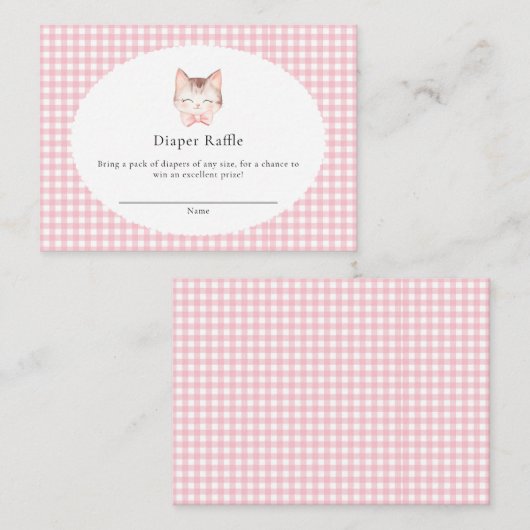 Kitty Cat Pink Purr-fect Baby Girl Babydusche Begleitkarte (Vorne/Hinten)