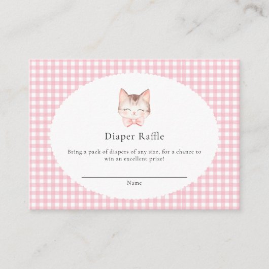 Kitty Cat Pink Purr-fect Baby Girl Babydusche Begleitkarte (Vorderseite)