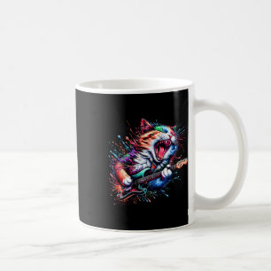 Kitty Cat Playing Gitarre Rock Cat Heavy Metal Cat Kaffeetasse