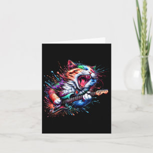 Kitty Cat Playing Gitarre Rock Cat Heavy Metal Cat Karte