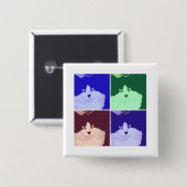 Kitty Cat Pop Art Button (Vorne & Hinten)