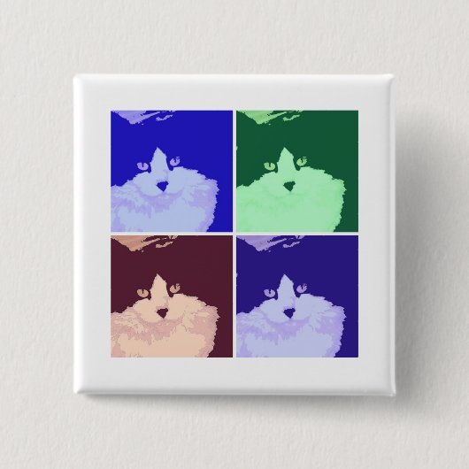 Kitty Cat Pop Art Button (Vorderseite)