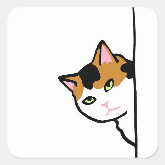 Kitty Cat Quadratischer Aufkleber (Vorderseite)