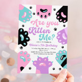 Kitty Cat Retro Birthday Einladung