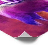 Kitty Cat Riding auf Rainbow Llama im Weltraum Poster (Ecke)