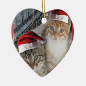 Kitty Cat Santa Claus Keramik Ornament (Rechts)