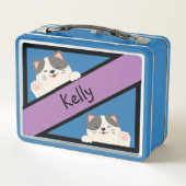 Kitty Cat School Buddy Personalisiert Metall Brotdose (Rückseite)