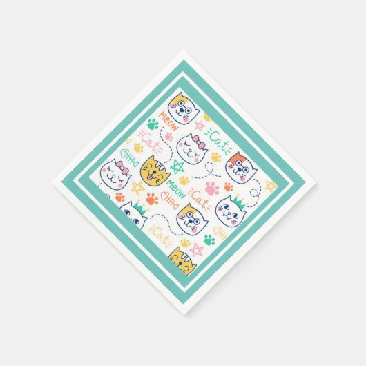 Kitty Cat Serviette (Ecke)