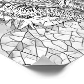 Kitty Cat Sitzen im Stuhl Abstrakte Kunstfarben Poster (Ecke)