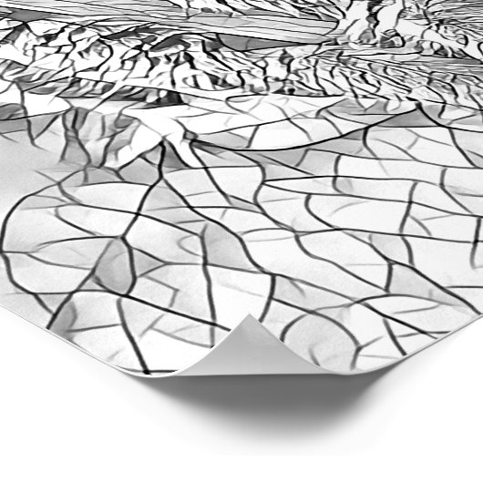 Kitty Cat Sitzen im Stuhl Abstrakte Kunstfarben Poster (Ecke)