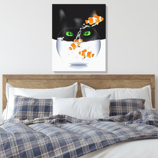 Kitty Cat Snack Attack Leinwanddruck (Insitu (Schlafzimmer))