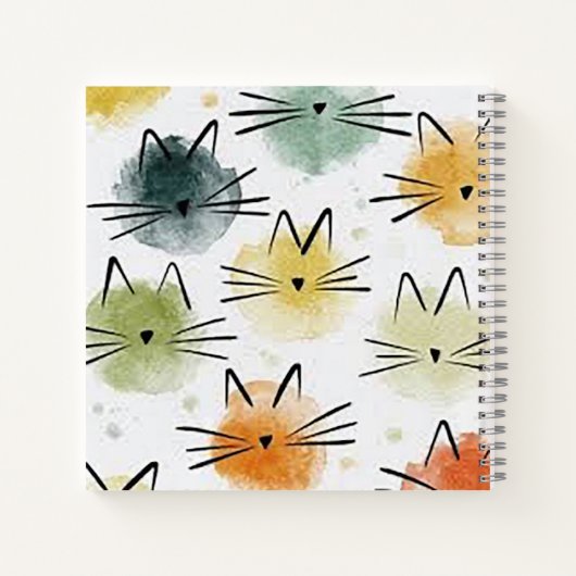 Kitty Cat Square Spiral Notebook Notizblock (Rückseite)