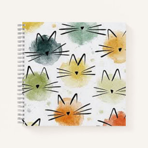 Kitty Cat Square Spiral Notebook Notizblock