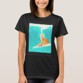 Kitty Cat Surfing Pizza T-Shirt (Vorderseite)