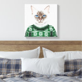 Kitty Cat Sweater Leinwanddruck (Insitu (Schlafzimmer))