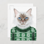 Kitty Cat Sweater Postkarte (Vorne/Hinten)
