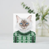 Kitty Cat Sweater Postkarte (Stehend Vorderseite)