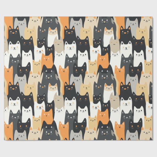Kitty Cat-Tarnung Katzen Camo Geschenkpapier (Flach)
