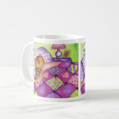 Kitty Cat Teddy Bär Quilt Tasse (Vorderseite Links)