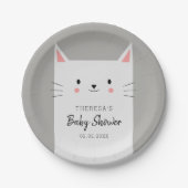 Kitty Cat Theme Babydusche White Kitten Pappteller (Vorderseite)