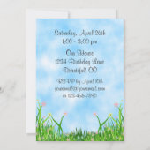 Kitty Cat und Blume 1. Geburtstag Einladung (Rückseite)