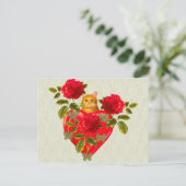 Kitty Cat Valentine Feiertagspostkarte (Stehend Vorderseite)