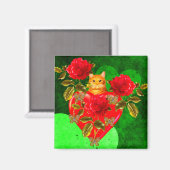 Kitty Cat Valentine Magnet (Vorderseite/Rückseite)