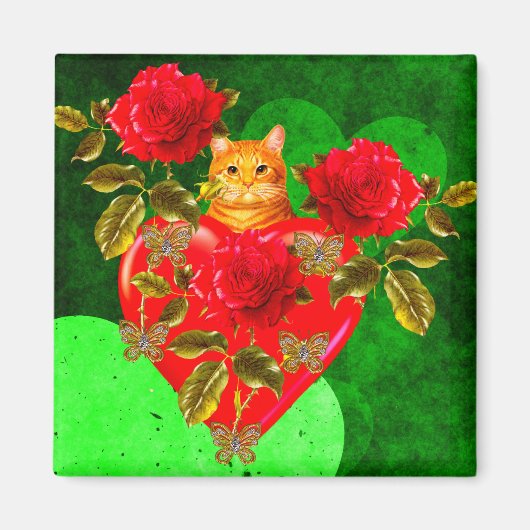 Kitty Cat Valentine Magnet (Vorne)