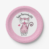 Kitty Cat Valentine's Day Hört Niedlich Purfect Pappteller (Vorderseite)