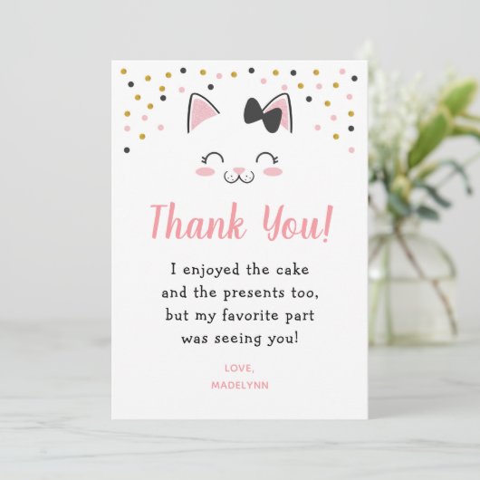 Kitty Cat Vielen Dank Karten (Stehend Vorderseite)