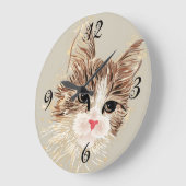 Kitty Cat Wall Clock Große Wanduhr (Winkel)