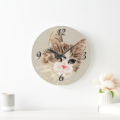 Kitty Cat Wall Clock Große Wanduhr (Zuhause)