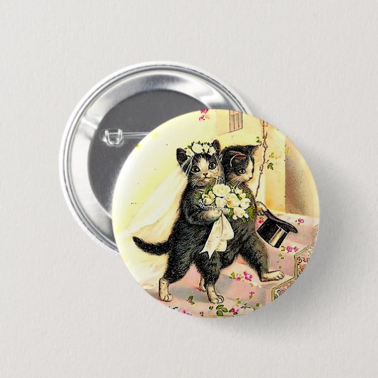 Kitty Cat Wedding Button (Vorne & Hinten)