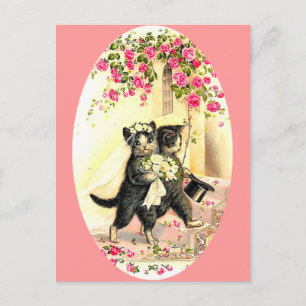 Kitty Cat Wedding Postkarte