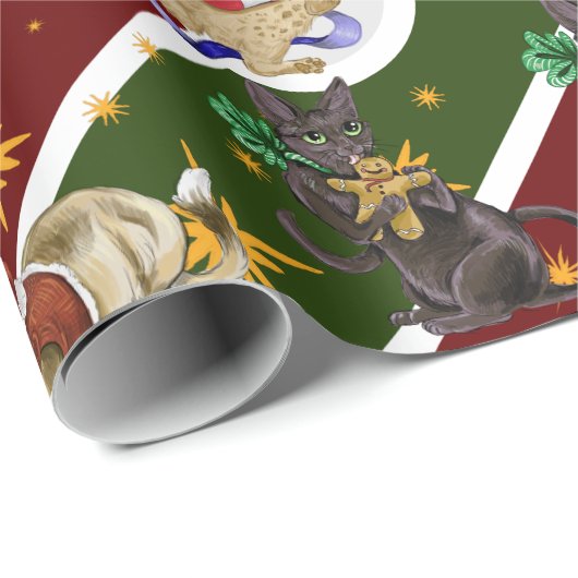 Kitty Cat Weihnachtswrapping Paper Geschenkpapier (Rolleneckpunkt)